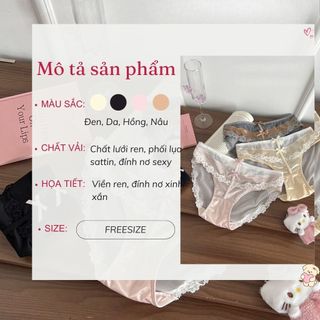 Quần lót nữ cao cấp lưới phối satin sang trọng cạp cao tôn dáng sexy viền ren tinh tế xinh xắn L8127
