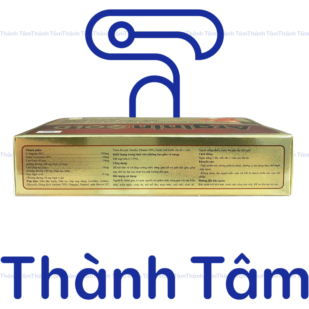 Viên uống ARGININ GOLD hỗ trợ bảo về và tăng cường chức năng gan, thanh nhiệt, làm mát gan - Hộp 30 viên