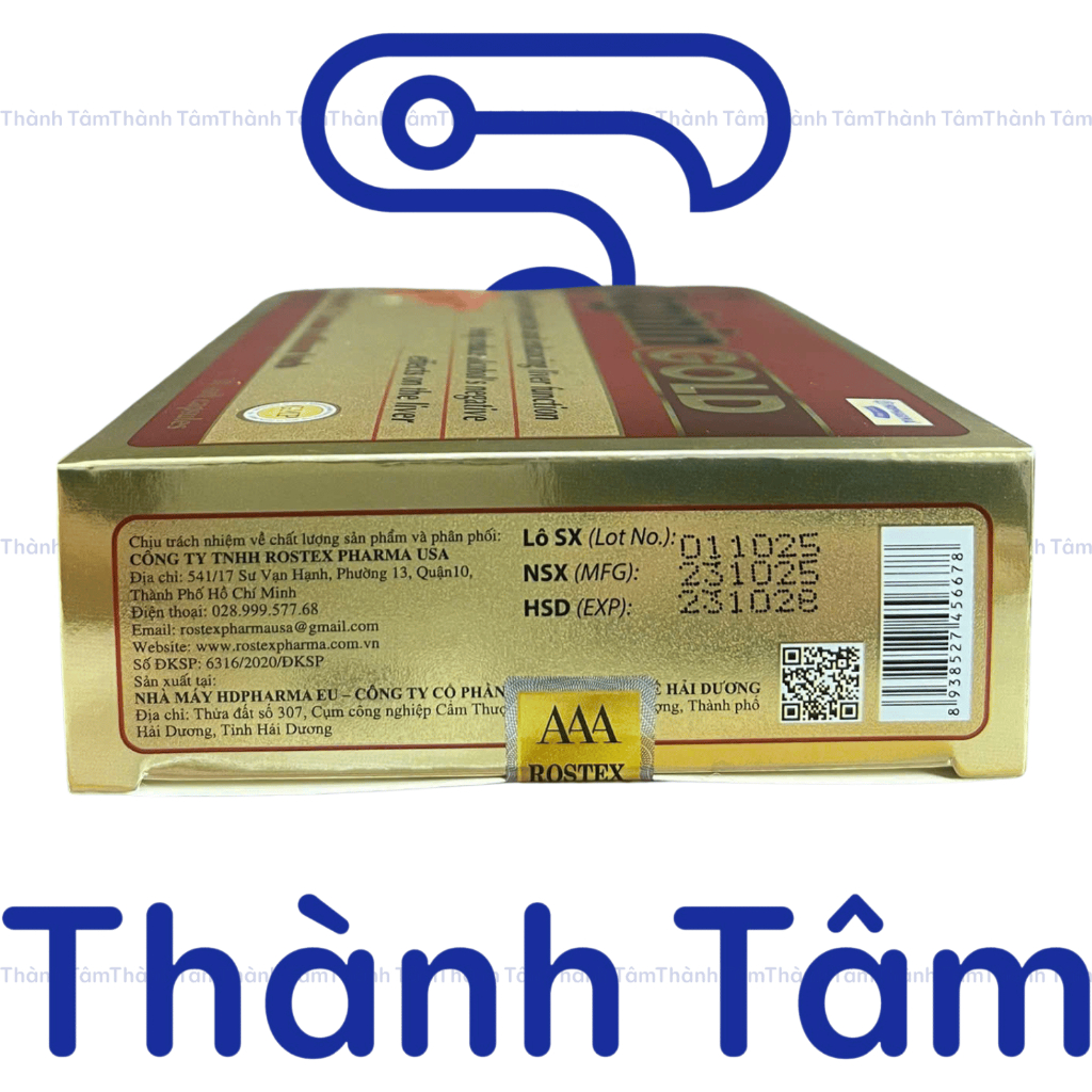 Viên uống ARGININ GOLD hỗ trợ bảo về và tăng cường chức năng gan, thanh nhiệt, làm mát gan - Hộp 30 viên