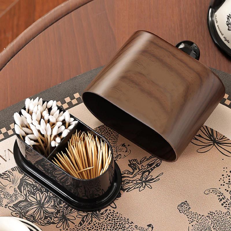 Lọ Đựng Tăm Gỗ Óc Chó Richouse, Hộp Tăm Bông Trang Trí Để Bàn Phòng Khách, Bàn Trang Điểm