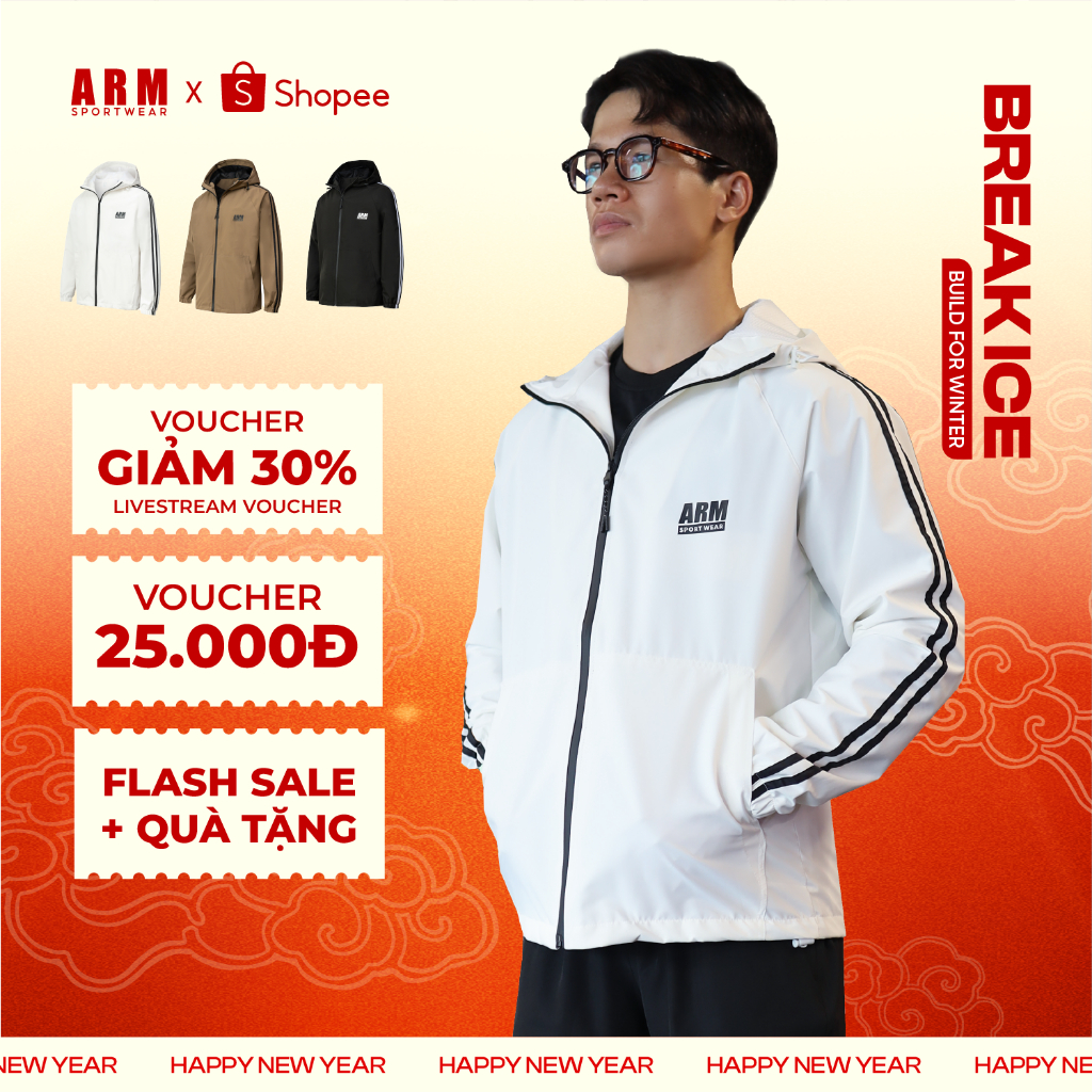 Áo Khoác Gió Nam HYPER JACKET ARM phom trẻ trung, thoải mái mặc chống nắng chống nước tập gym, chạy bộ