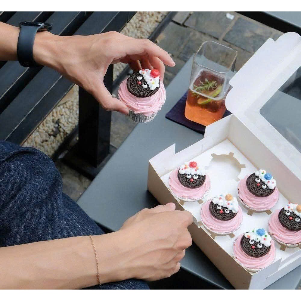 SET 10 Hộp Đựng Bánh Cupcake, Bánh Trứng Tart, Bánh Cupcake 1 bánh, 4 bánh, 6 bánh, 12 bánh Màu Trắng