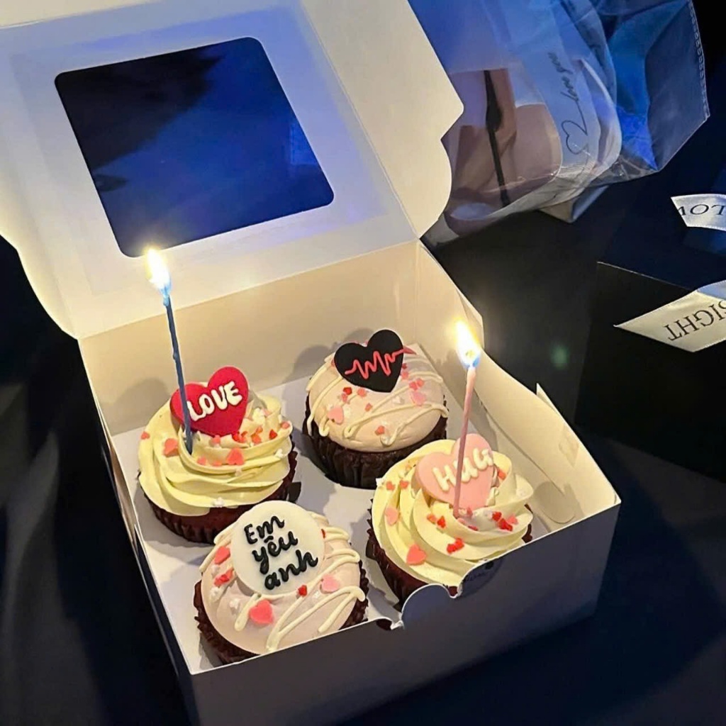 SET 10 Hộp Đựng Bánh Cupcake, Bánh Trứng Tart, Bánh Cupcake 1 bánh, 4 bánh, 6 bánh, 12 bánh Màu Trắng