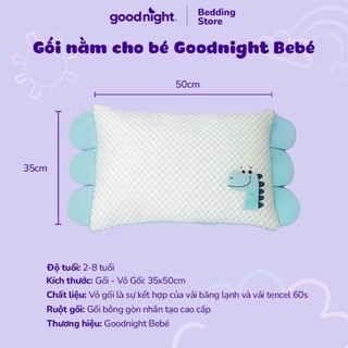 Gối Ngủ Cho Bé Tencel Goodnight BeBe, Gối Trẻ Em Băng Lụa Mềm Thấm Hút Mồ Hôi 45x30cm Vua Nệm