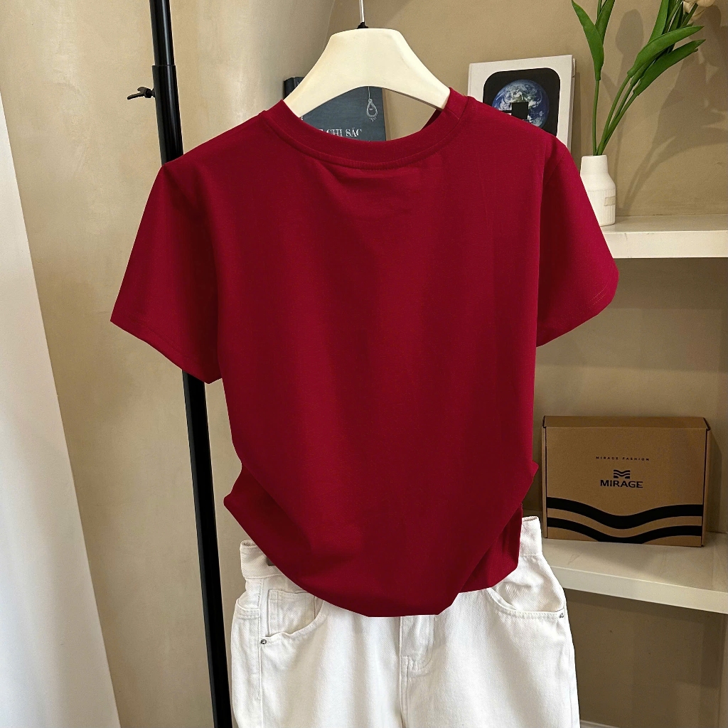 Áo Thun Mirage In Họa Tiết Ngựa Đỏ Nổi Bật Chất 100% Cotton Mềm Mịn Thoáng Mát.