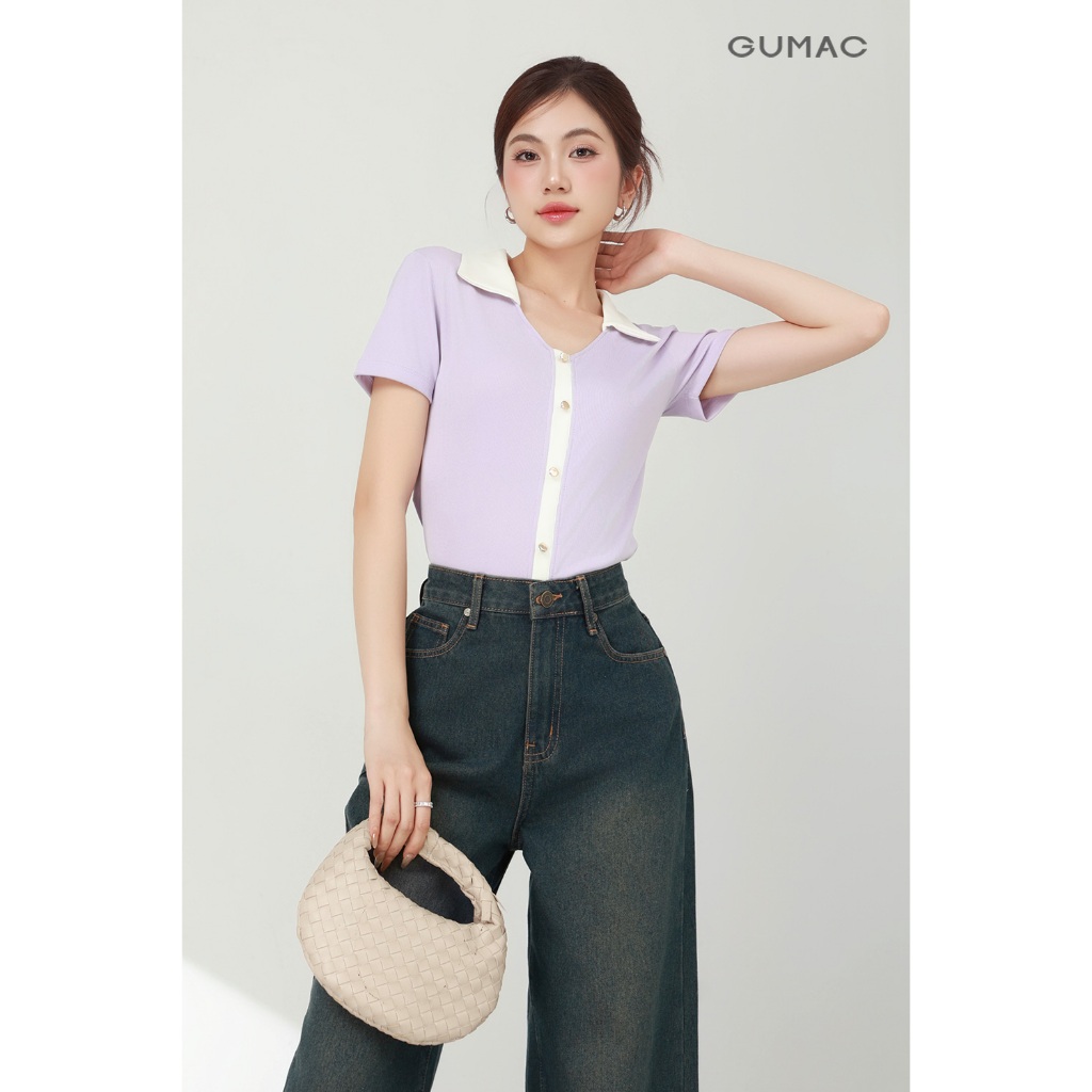 Áo Polo Nữ GUMAC Form Slim Tay Ngắn Ôm Vừa Tôn Dáng Hiện Đại PLF03026