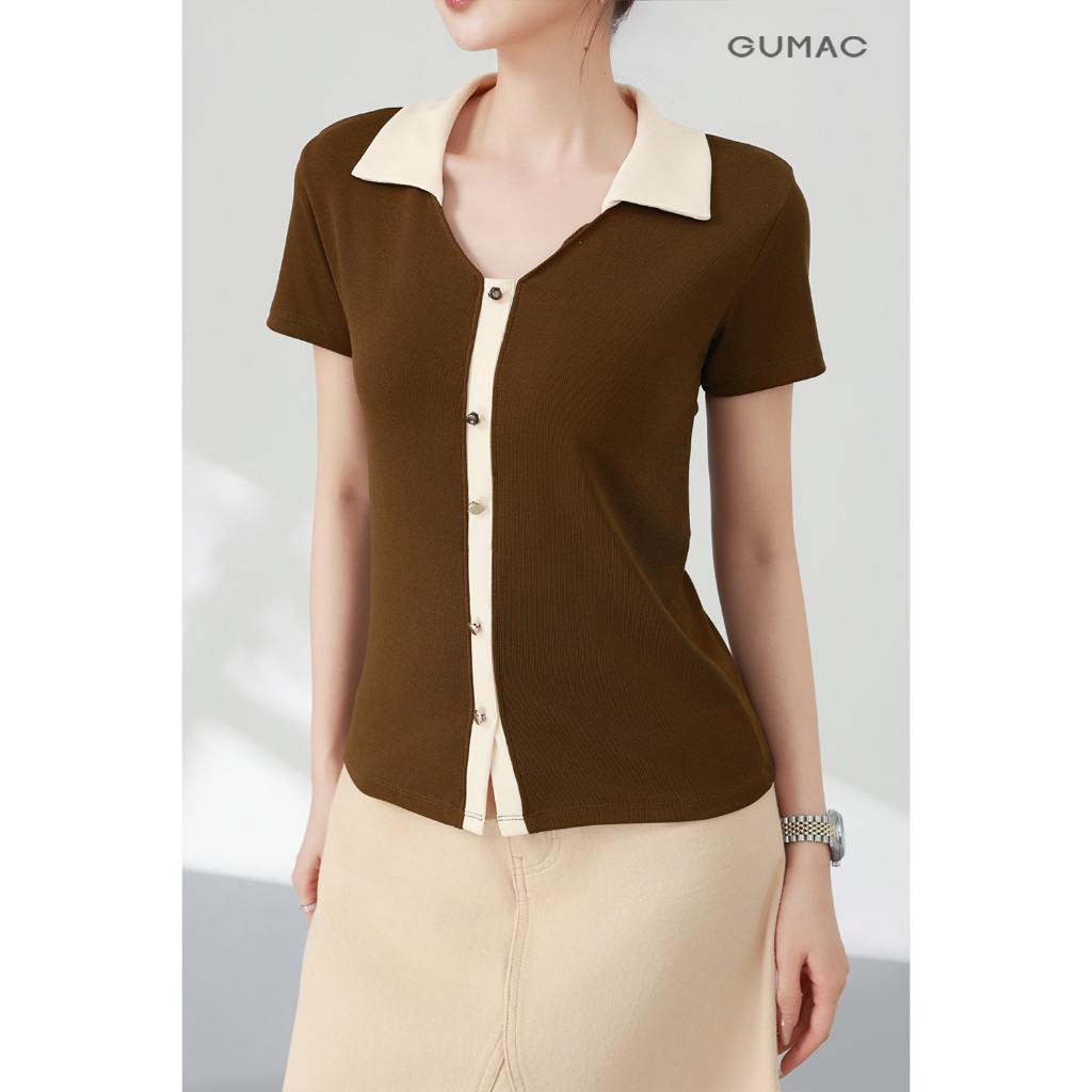 Áo Polo Nữ GUMAC Form Slim Tay Ngắn Ôm Vừa Tôn Dáng Hiện Đại PLF03026