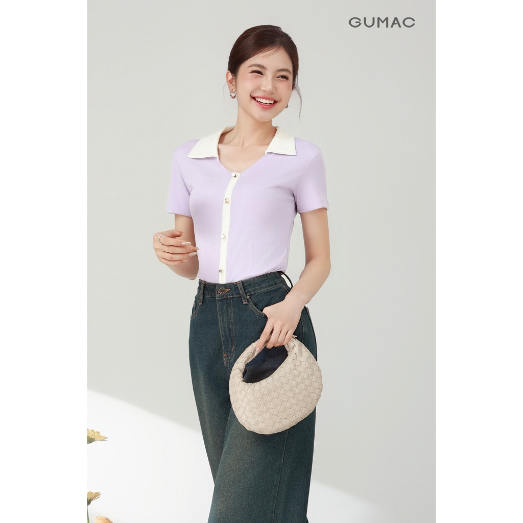 Áo Polo Nữ GUMAC Form Slim Tay Ngắn Ôm Vừa Tôn Dáng Hiện Đại PLF03026
