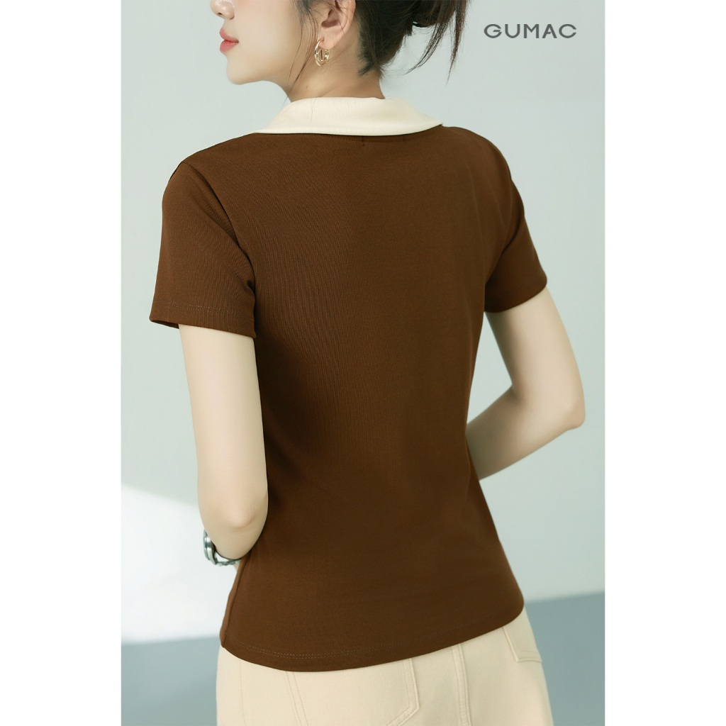 Áo Polo Nữ GUMAC Form Slim Tay Ngắn Ôm Vừa Tôn Dáng Hiện Đại PLF03026