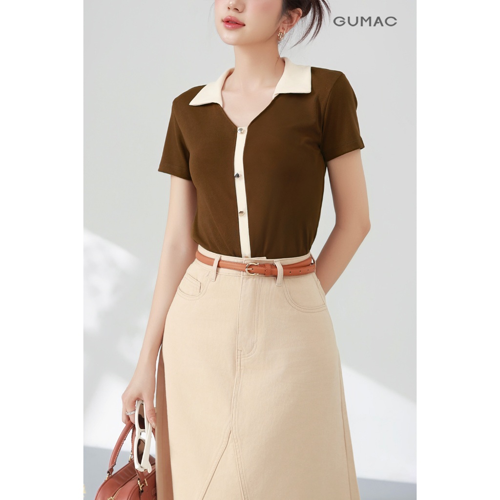 Áo Polo Nữ GUMAC Form Slim Tay Ngắn Ôm Vừa Tôn Dáng Hiện Đại PLF03026