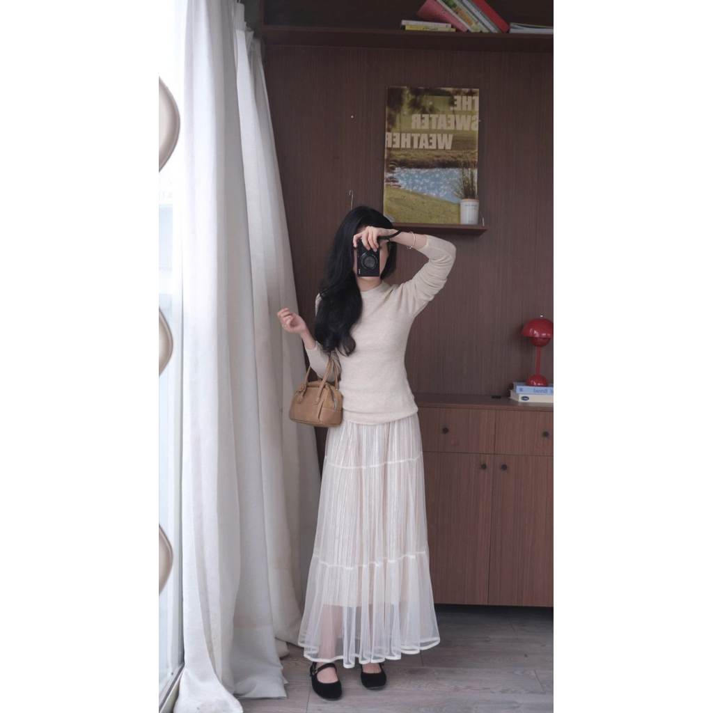 Áo len tăm trơn dài tay cổ tròn (QC Loại 1) Nữ the.sweaterweather TSW