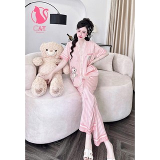 đồ ngủ pijama quần dài cổ chữ Y in họa tiết 3D sắc nét  (DB147)