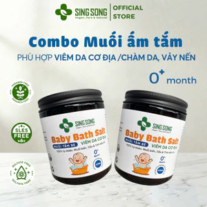 Combo 2 Muối tắm I hỗ trợ làm sạch dịu nhẹ cho bé V iêm Da cơ địa SingSong