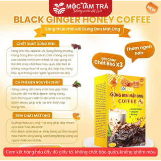 Cà Phê Gừng Đen Mật Ong – Coffee Hòa Tan 3in1 Thơm Ngon, Dễ Uống, Hộp 15 Gói