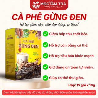 Cà Phê Gừng Đen Mật Ong – Coffee Hòa Tan 3in1 Thơm Ngon, Dễ Uống, Hộp 15 Gói