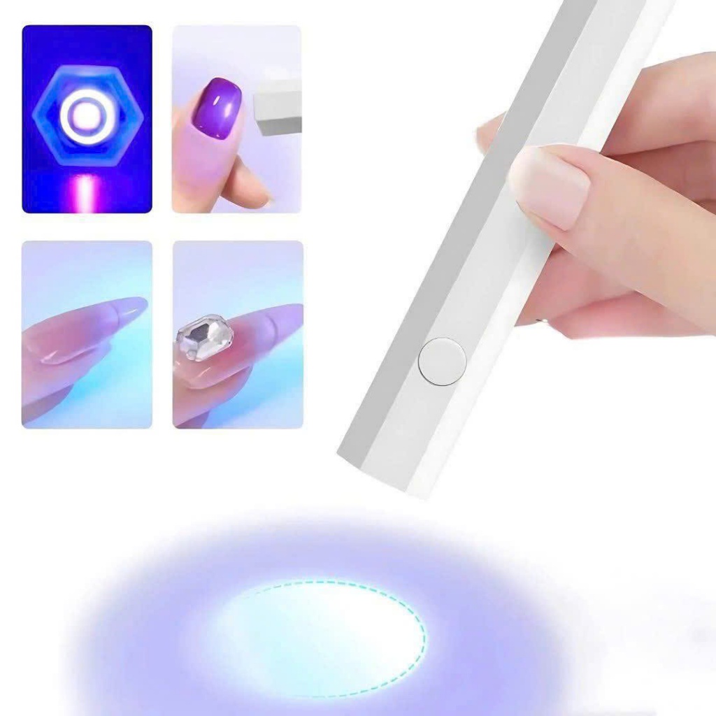Máy hơ gel mini 1 ngón 3W tích điện tiện lợi - Đèn hơ khô nhanh 8s, nhỏ gọn dễ mang theo, màu trắng và hồng