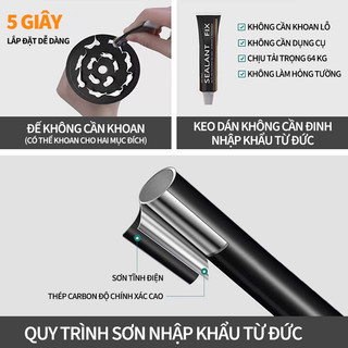 ZiinLife Thanh Treo Rèm Inox 304 Hình Cánh Cung - Co Giãn Chịu Lực Tốt, Không Cần Khoan, Dùng Cho Phòng Tắm & Bếp