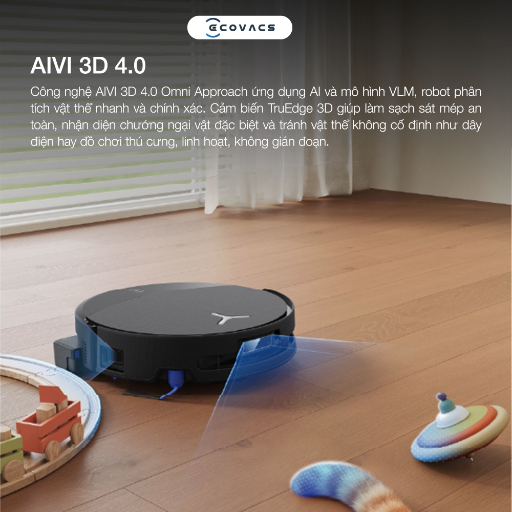 Robot hút bụi thông minh Ecovacs T90 PRO OMNI - Lực hút tối đa 30.000 Pa - AI Stain Detection 2.0 - Bảo hành 24 Tháng