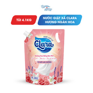 Combo 2 Túi Nước Giặt Xả Clara Hương Hoa Nắng Ban Mai 4.1Kg NGLH03 Giặt Sạch Sâu, Lưu Hương 72H, Công Nghệ Ultra Active