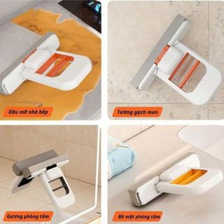 Homee.cok Cây Gạt Nước Mini Tự Vắt Đa Năng Gạt Kính Nhà Tắm, Lau Mặt Bếp, Bồn Rửa, Không Để Lại Vệt Nước