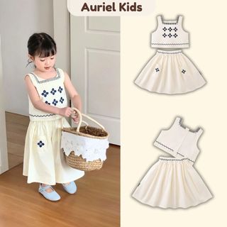 Set Đồ Bé Gái, BST Đồ Bộ Bé Gái Phong Cách Tiểu Thư Chất Liệu Cotton Mềm Mại Thấm Hút Mồ Hôi
