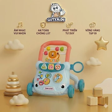 Xe Đẩy Tập Đi Đa Năng GutyKids Xe Tập Đi Kết Hợp,Xe Chòi Chân, Bàn Âm Nhạc Phát Sáng, Kích thích Tư Duy