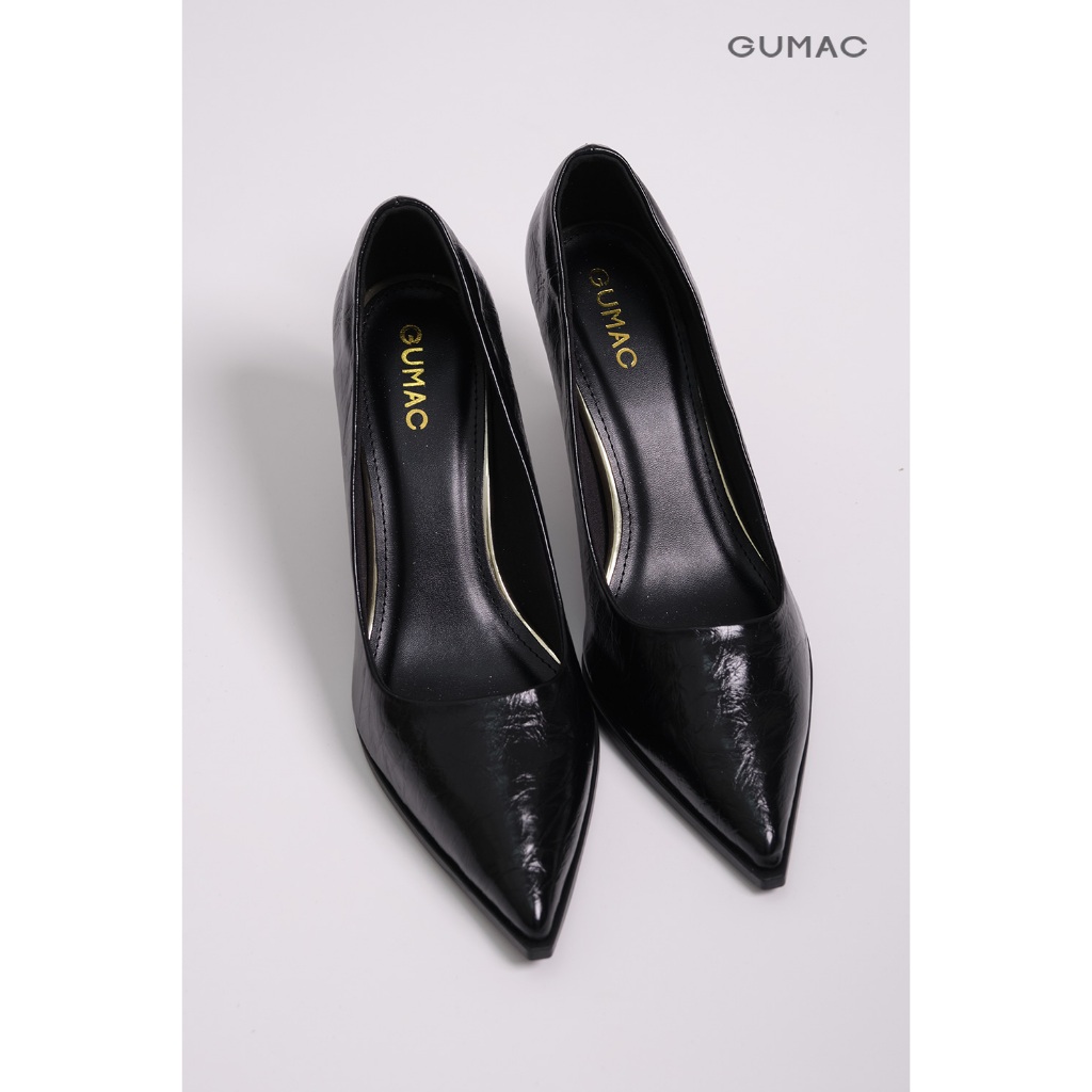 Giày Cao Gót Mũi Nhọn GUMAC Chất Da Vân Mềm Thoải Mái GF04042