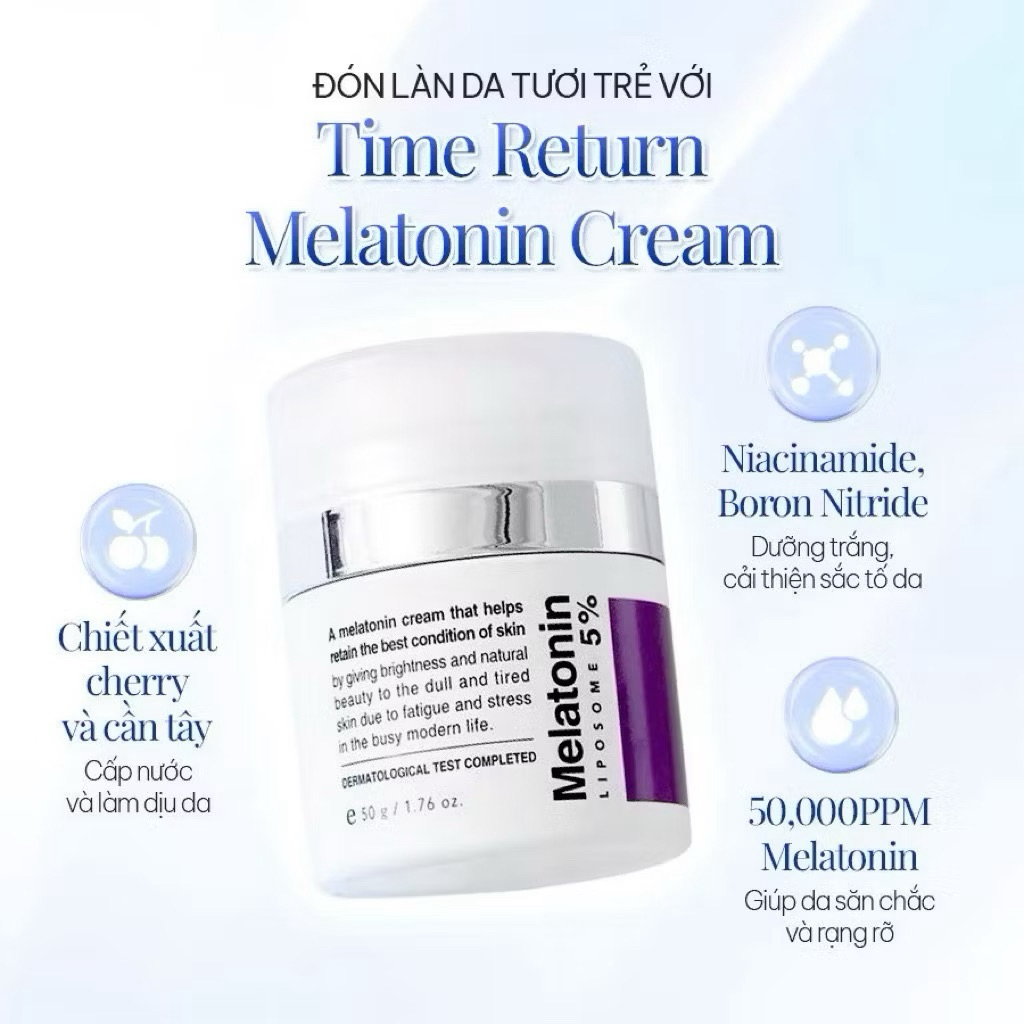 Kem dưỡng chống lão hóa MAXCLINIC Time Return Melatonin Cream kem melatonin hạn 2028 HQ IS9