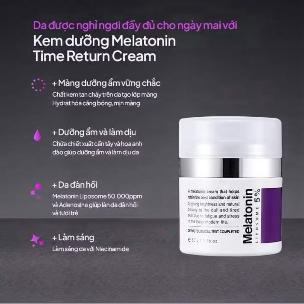 Kem dưỡng chống lão hóa MAXCLINIC Time Return Melatonin Cream kem melatonin hạn 2028 HQ IS9