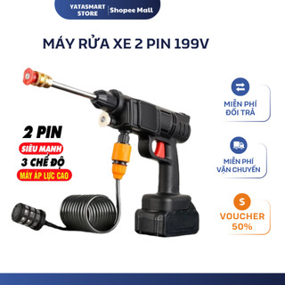 Máy Rửa Xe Cầm Tay 2PIN 199V Không Dây Thiết Kế Đa Năng Áp Lực Nước Mạnh Dễ Dàng Sử Dụng YATASMART