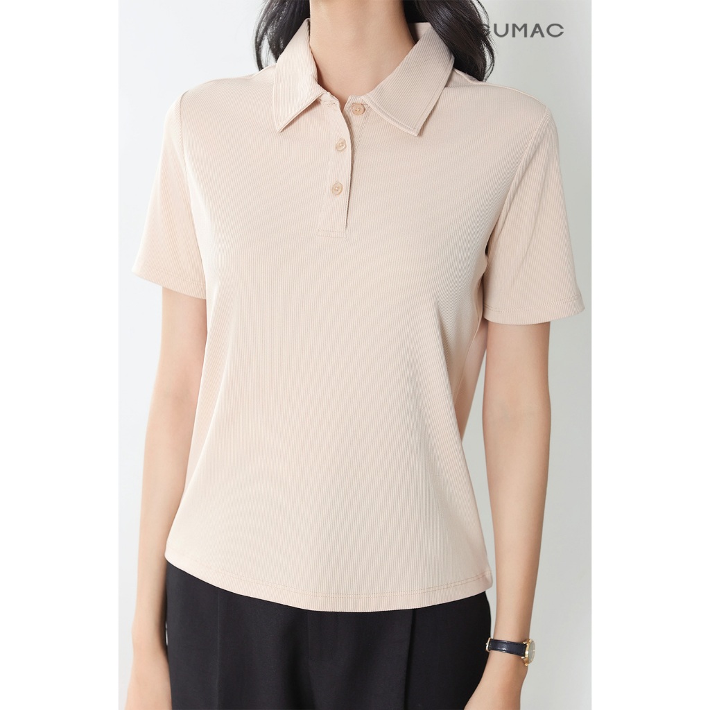 Áo Polo Nữ Basic GUMAC Form Suông Tay Ngắn Thanh Lịch Thoải Mái PLF03003
