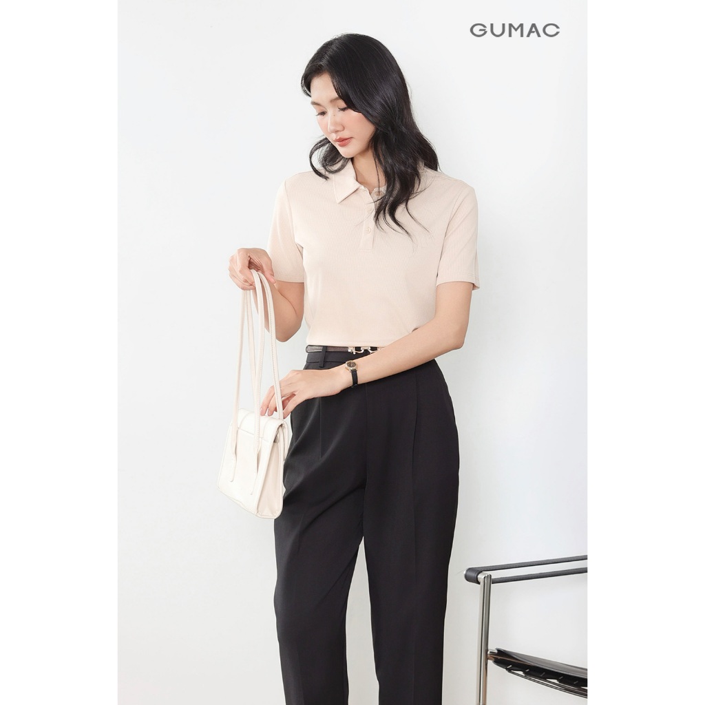 Áo Polo Nữ Basic GUMAC Form Suông Tay Ngắn Thanh Lịch Thoải Mái PLF03003