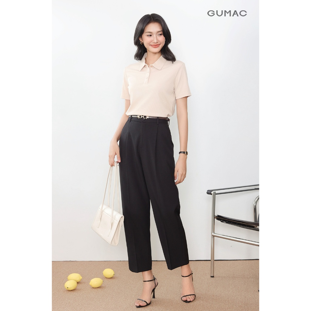 Áo Polo Nữ Basic GUMAC Form Suông Tay Ngắn Thanh Lịch Thoải Mái PLF03003