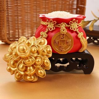 Set 3 Hũ Đựng Muối Gạo Tài Lộc, Tiền Vào Như Nước, Hũ Thần Tài May Mắn Trang Trí Bàn Thờ Thần Tài, Bàn Làm Việc Tết