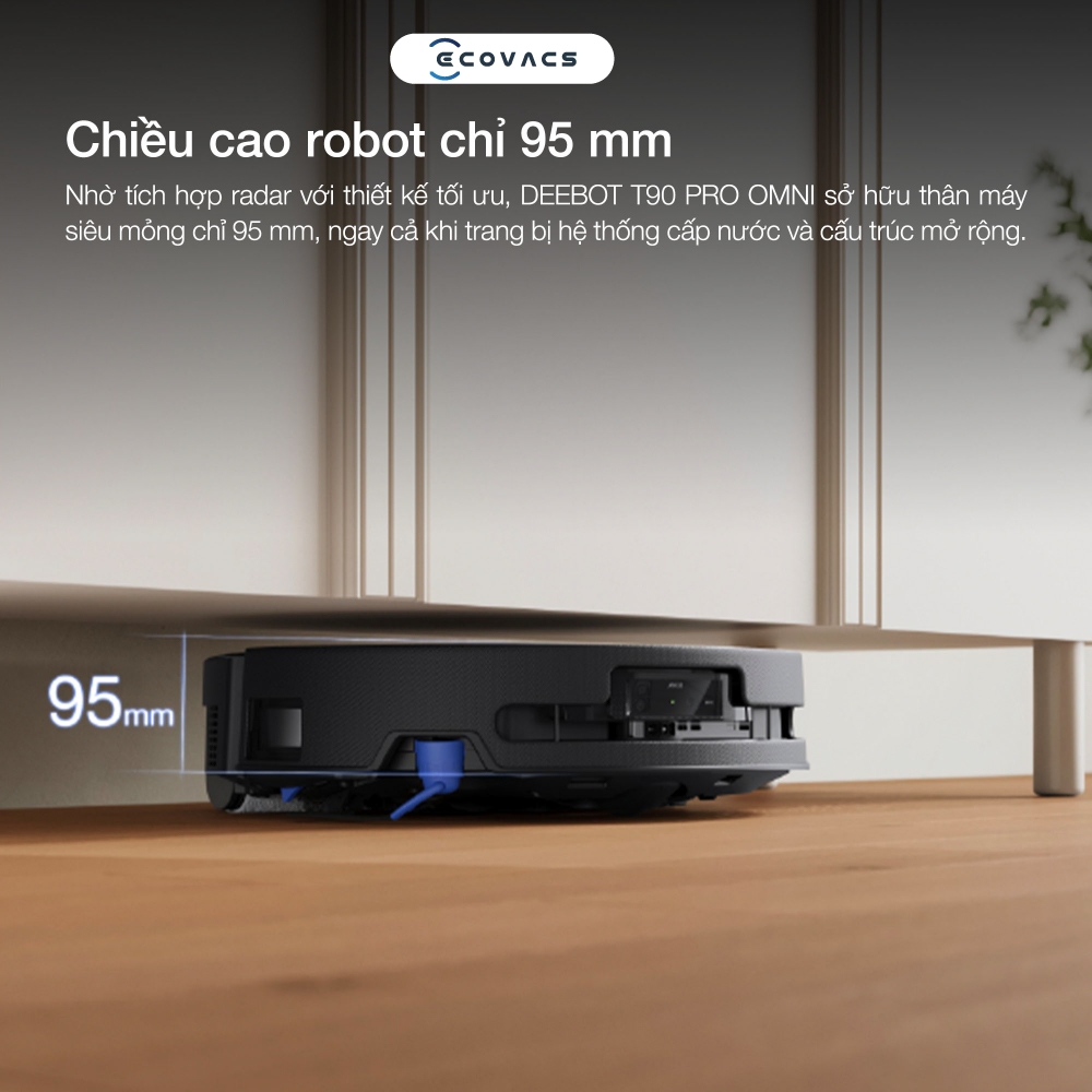 Robot hút bụi thông minh Ecovacs T90 PRO OMNI - Lực hút tối đa 30.000 Pa - AI Stain Detection 2.0 - Bảo hành 24 Tháng