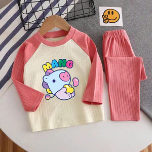 🌸 ĐỒ BỘ BÉ GÁI DÀI TAY GÂN MỀM MỊN – HÌNH DỄ THƯƠNG 🌸 DG456