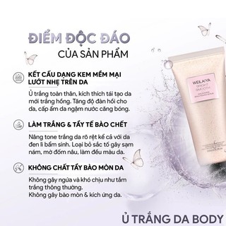 Kem ủ trắng da Weilaiya tẩy da chết Weilaiya kem body nâng tone hoa trà Weilaiya - Kosmi Beauty