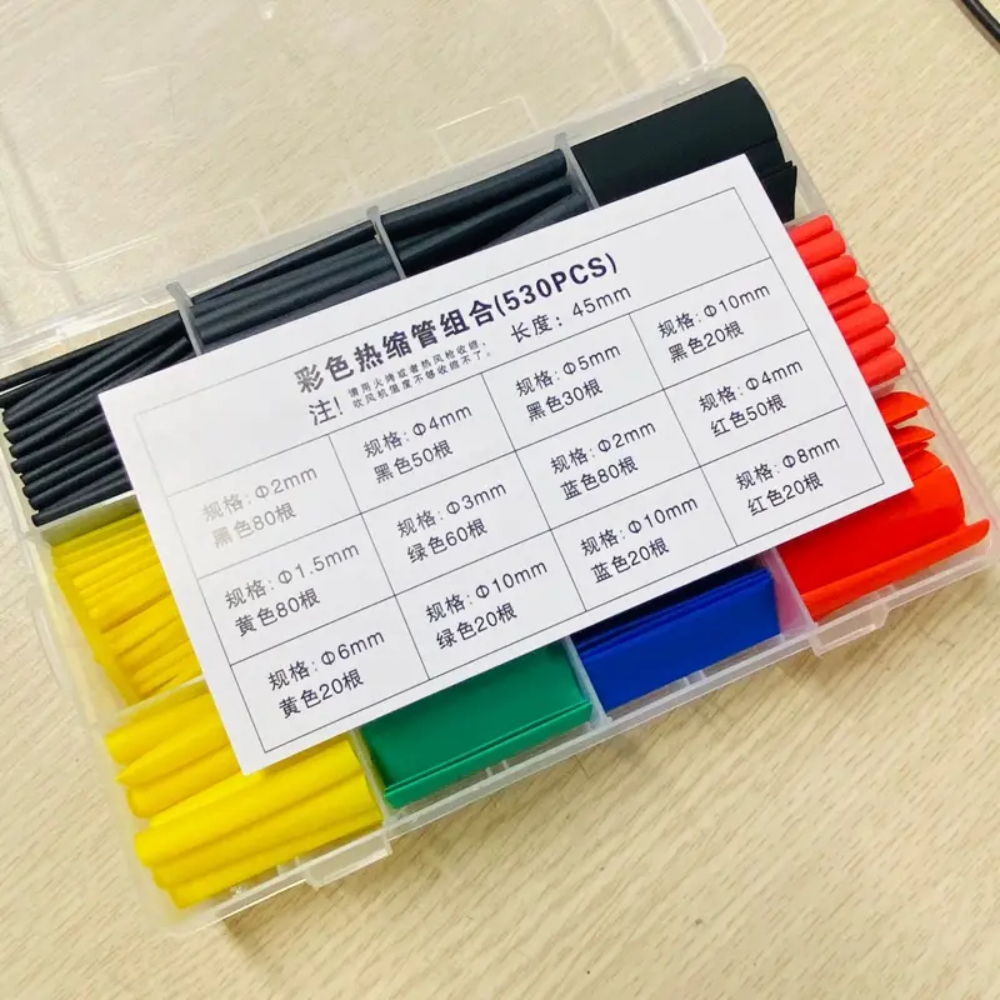 Hộp 530 Chiếc Gen co nhiệt cách điện đóng hộp tiện lợi đa năng dùng để bọc dây điện thoại, dây điện