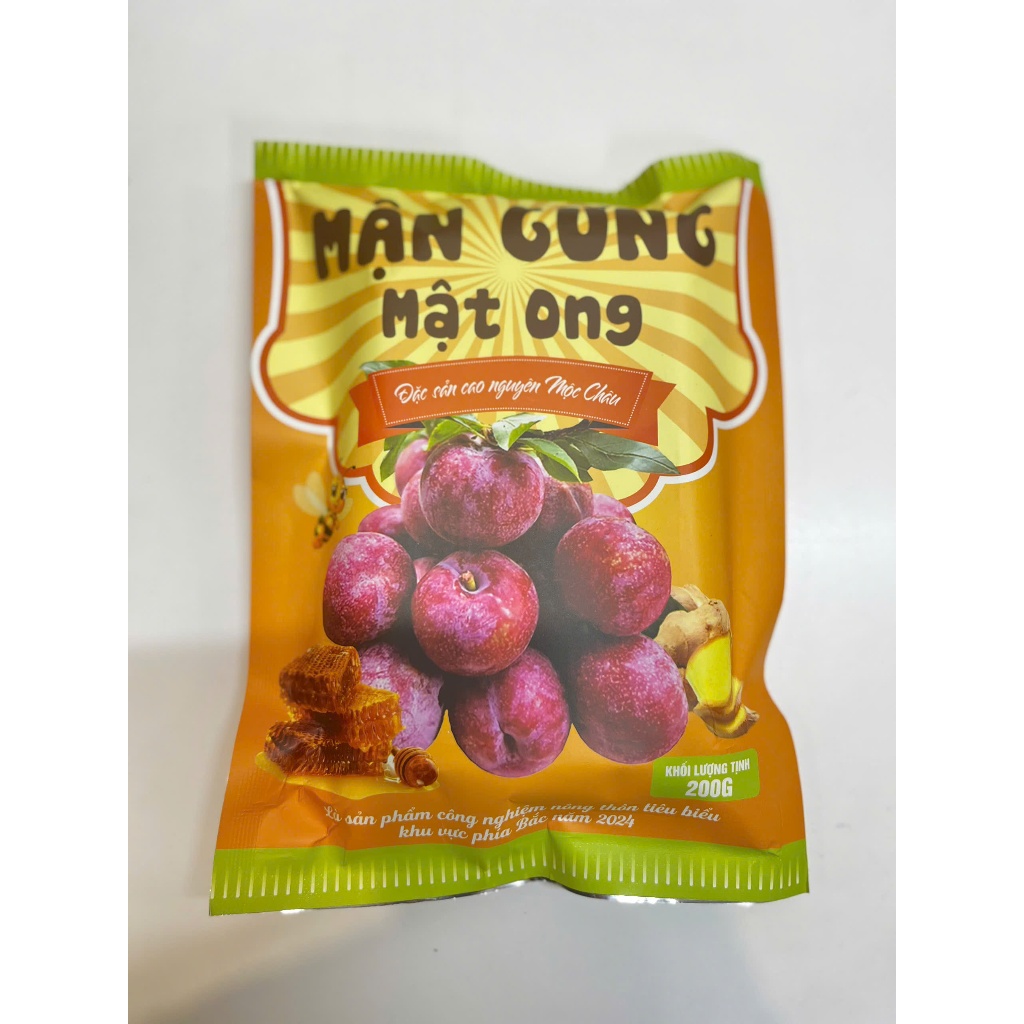 Mận gừng mật ong sấy dẻo - Mận tươi mộc châu sấy dẻo mix mật ong gừng - Combo 3 gói