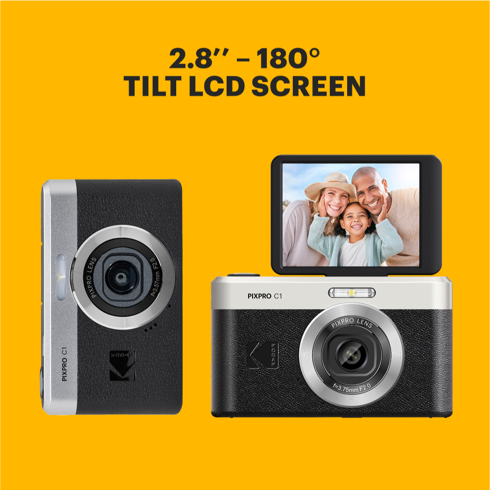 Máy Ảnh Compact Kodak Pixpro C1 Màn Hình Lật LCD 2.8 inch, Khẩu Độ Rộng, Bảo Hành 12 Tháng