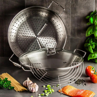 [TRẢ GÓP 0%] Bộ nồi lẩu và xửng hấp Fissler Nanjing 36cm chính hãng - BH 24 tháng