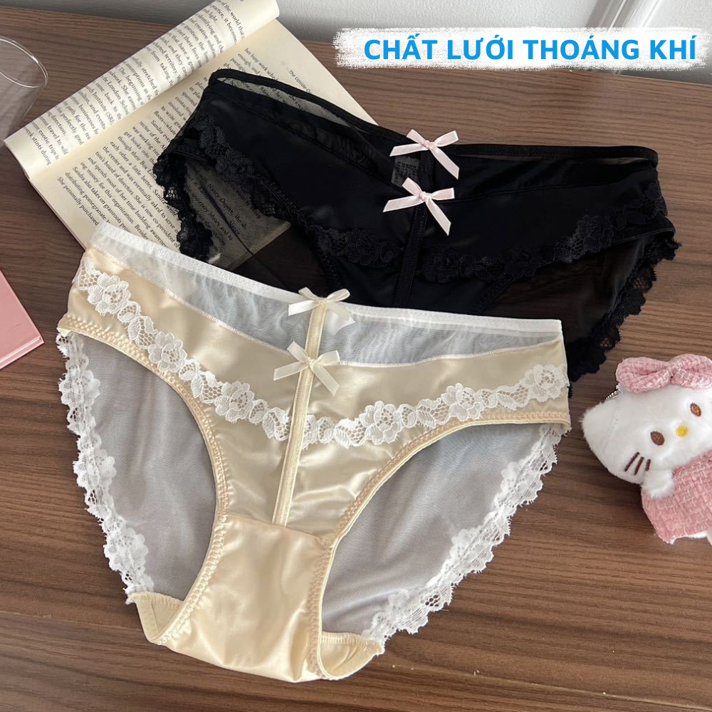 [ Xả Hàng ] Quần lót nữ ren hoa kiểu Pháp chất lụa satin phối ren mềm mại thoáng khí ZANA L8127