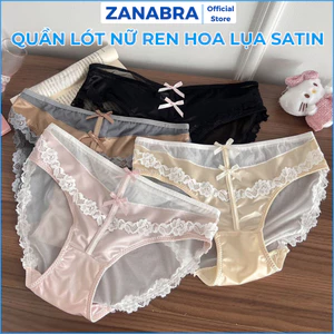 Quần lót nữ ren hoa kiểu Pháp chất lụa satin phối ren mềm mại thoáng khí ZANA L8127