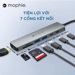 Hub USB type C chuyển đổi 7 cổng kết nối Mophie 7in1- Tiện lợi, đa cổng HDMI,USB-C, USB-A, Micro SD 3.0, SD 3.0 — ảnh 2