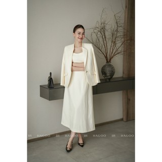 Set nữ 2 chi tiết Blazer dáng suông phối đầm hai dây 3 màu HAGOO Phong cách sang trọng [B9050-V9050]
