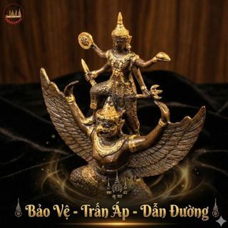 Vật Phẩm Trang Trí Kệ Tủ Tượng Narayana Ngồi Garuda Cao 30cm Quà Tặng Sang Trọng