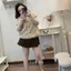 Set áo gile GUMIN thiết kế gồm áo khoác lông cừu mix áo len chấm bi phối bèo tiểu thư sang chảnh cao cấp