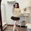 Set áo gile GUMIN thiết kế gồm áo khoác lông cừu mix áo len chấm bi phối bèo tiểu thư sang chảnh cao cấp