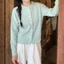 Áo len cardigan dệt kim thời trang mùa xuân thu Hàn Quốc 2025 kiểu dáng dễ thương trẻ trung, màu đỏ nơ