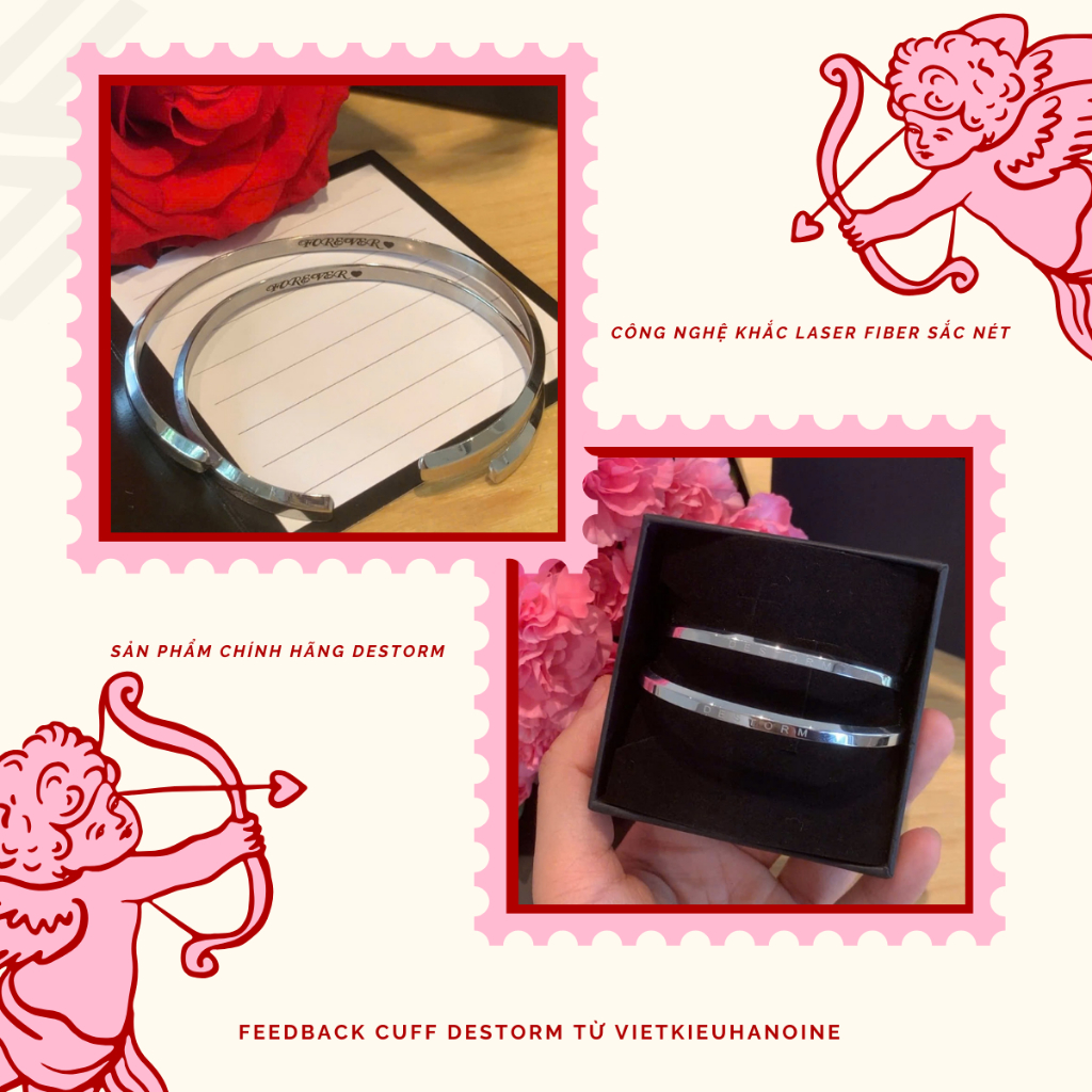 Vòng tay nam/nữ Destorm Cuff, Vòng tay đôi - Khắc tên thời trang Unisex, Có hộp quà tặng và túi đựng (1 CHIẾC)